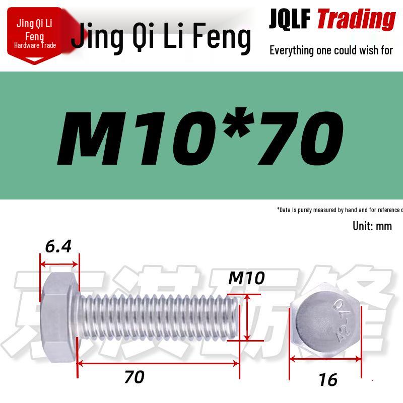 201 Stainless Steel Hex Head Full Thread Bolt: Wear & Corrosion Resistant, M4-M14 for Aerospace Machinery