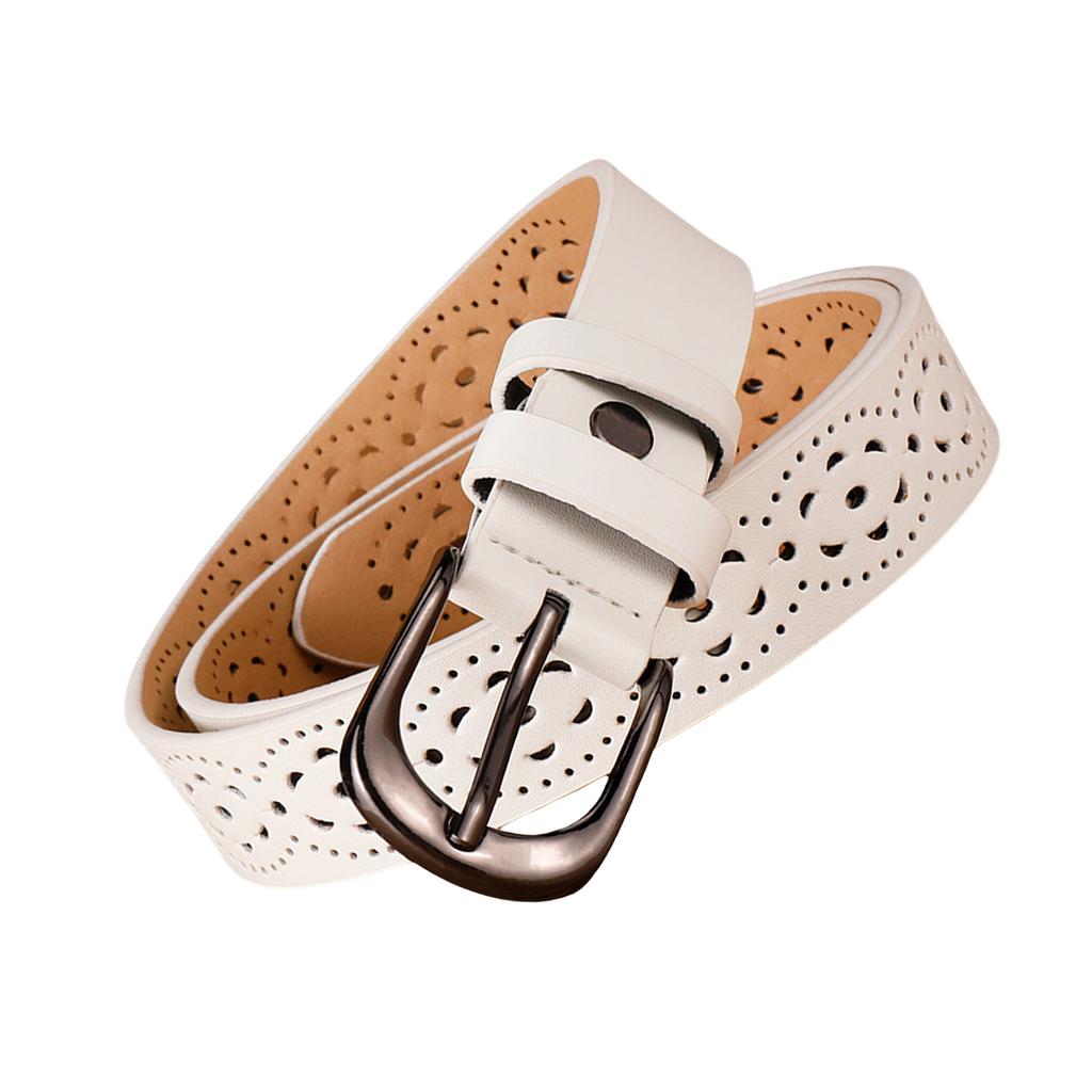 Hollows Flower Print Belt Elegant Fashionable Waistband Retros Styles Women Belt for Casual Wear