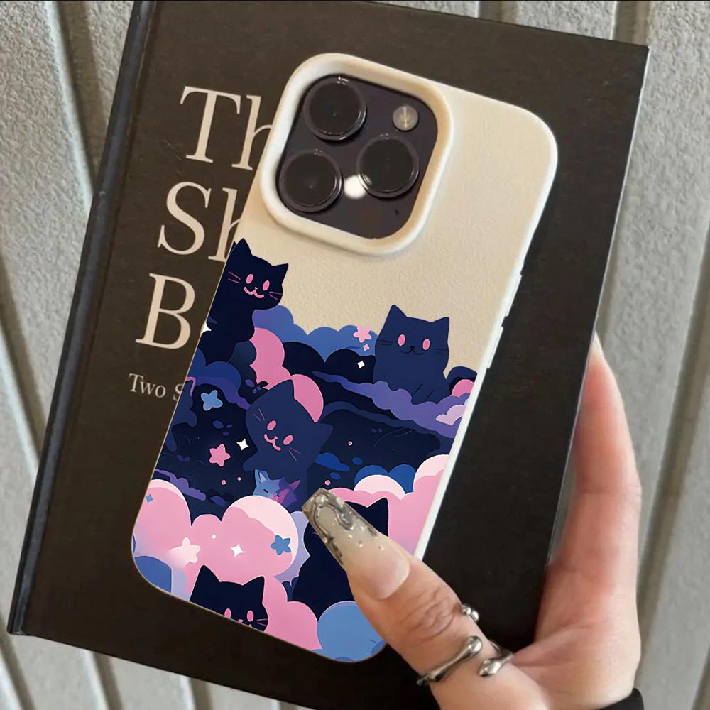 HOT Cartoon Cat Cool Lichee Leather Pattern Phone Case For Redmi A5 A3 A1 14C 13 12 12C 10 9 8  K60 Ultra Shockproof Cover