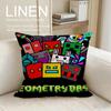 Game Cartoon GGeometry Dash Game Cushion Cover Pillowcase Set Pcs X X Breathable Washable Sofa Cushion Cover