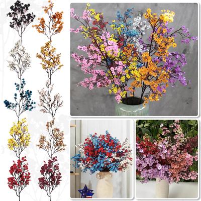 Artificial Flowers Bouquet, Faux Gypsophila Flowers Silk Flower For Home Kitchen Restaurant Centerpieces Wedding Table Party Decoration