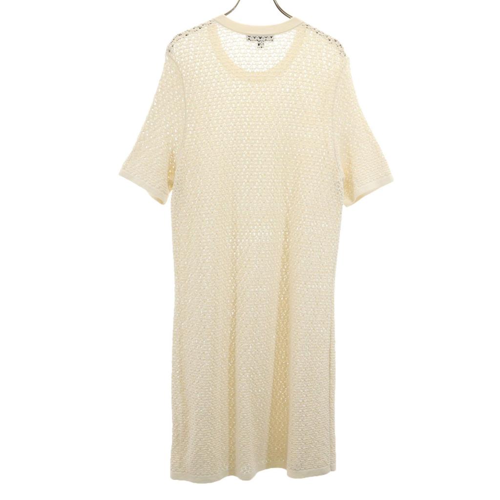 Banana Republic Five-quarter sleeve knit one piece L off white Women Used
