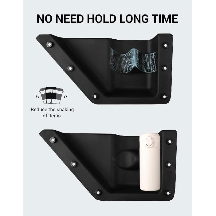 Ecarzo Front Door Storage Pockets Box For 2025 2024 Bronco 2/4 Cup Holder Side Organizer Storage Expansion Interior Accessories 2 PCS