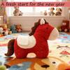 Year of The Horse Plush Pillow Cute Animal Shape Sofa Cushion Car Backrest Decor New Year Gift Home Ornament