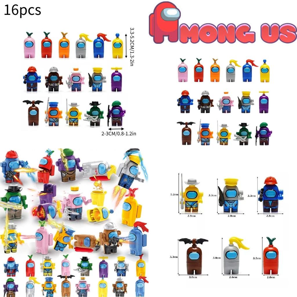 Emocionante Espacio Among Us Mini Bloques de Construcción de 16 Personajes Perfectos Para el Tiempo de Juego de los Niños