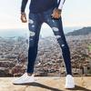 Men's Fashion Denim Hole Trouser Distressed Jeans Long Pencil Pants Streetwear