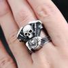Vintage Gothic Motorrad Motor Totenkopf Ringe für Männer Jungen Edelstahl Punk Biker Ring Mode Reiter Schmuck Geschenk