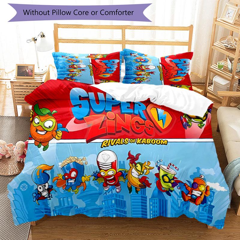 3pcs Superthings2 pattern bedding set duvet cover set includes duvet cover &pillowcases, perfect all season bedroom decoration & gift