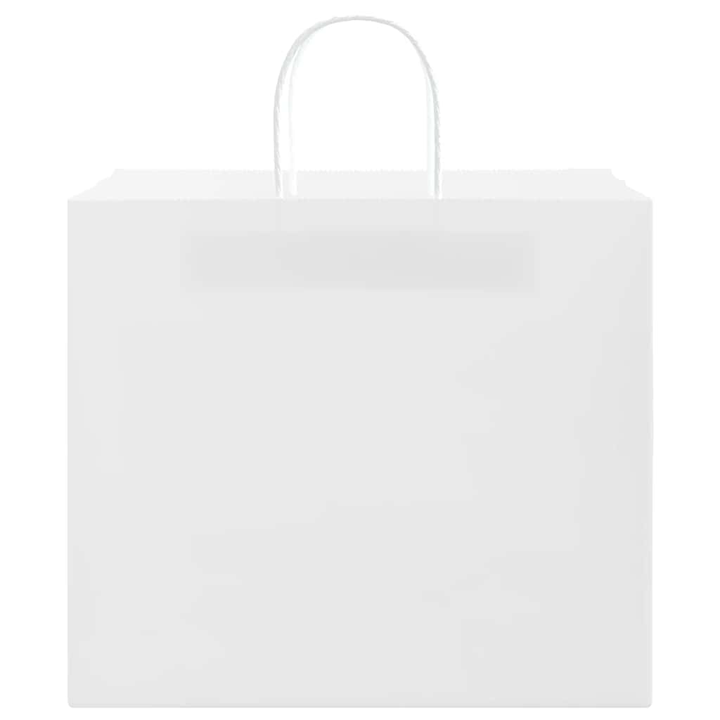 Paper Shopping Bags 250 Pcs with Handles White 32 X 22 X 28 Cm