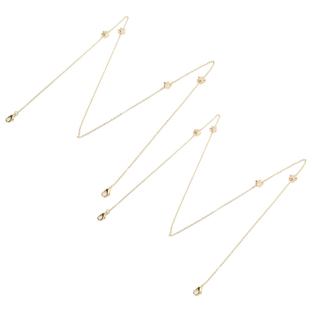 2pcs Star Shaped Pendant Clavicle Chain Stylish Face Cover Chain Lanyard Jewelry Gift
