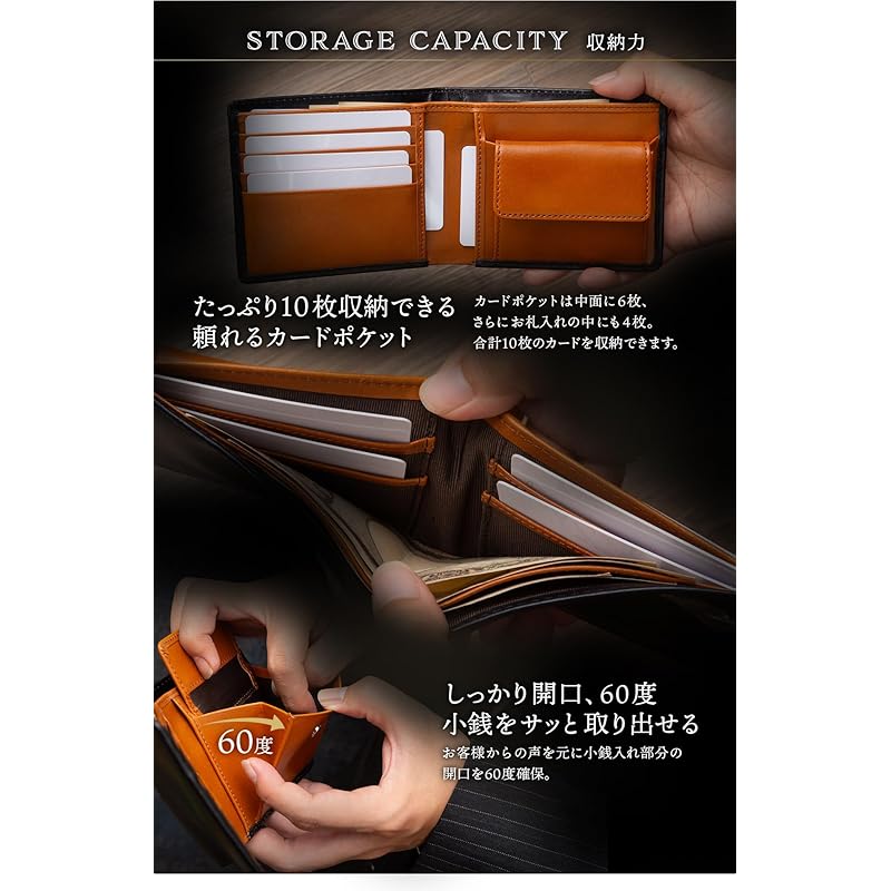 wallet men's bifold [Italian leather with certificate] bi-fold genuine leather Italy bifold wallet 9 DBR-CML