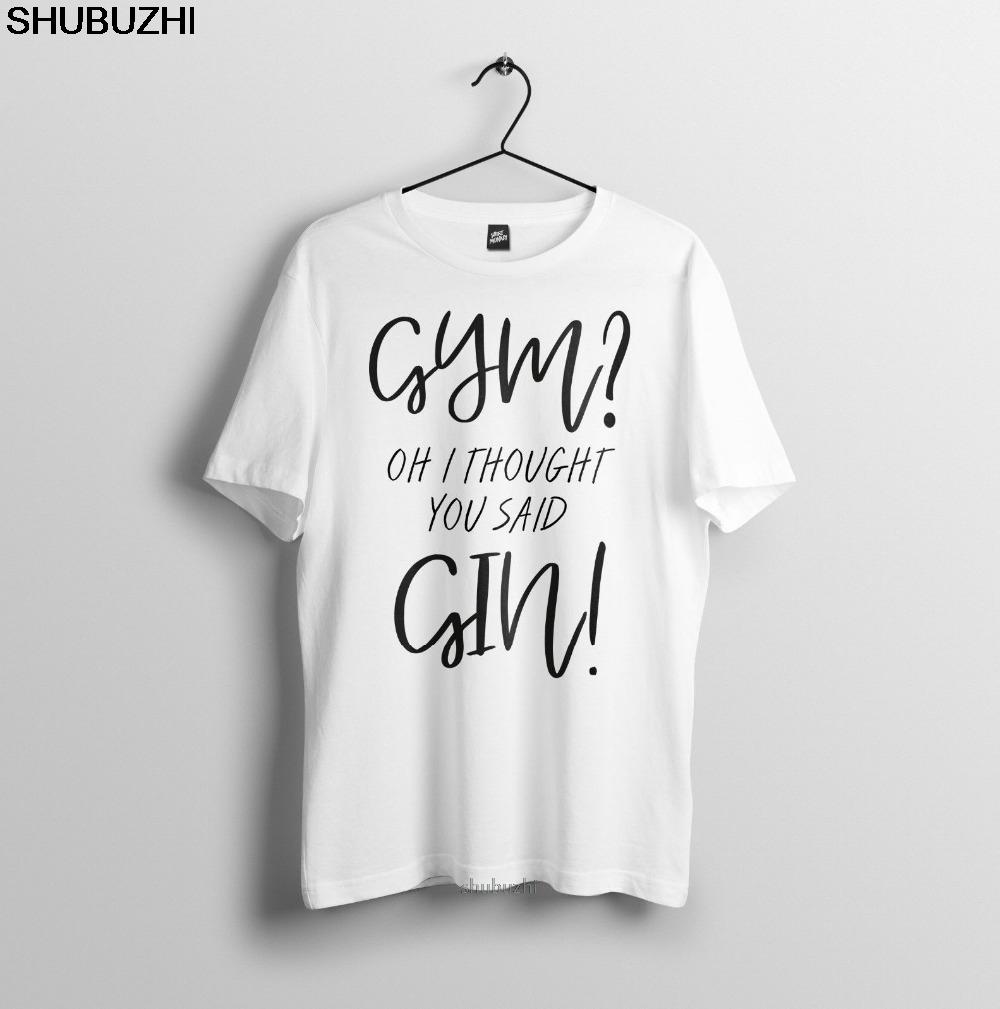 Gin Not Gym - Funny Pun Comedy - Mens T-Shirt S-T Shirt newest cotton Men Tshirt Punk Tops Cott