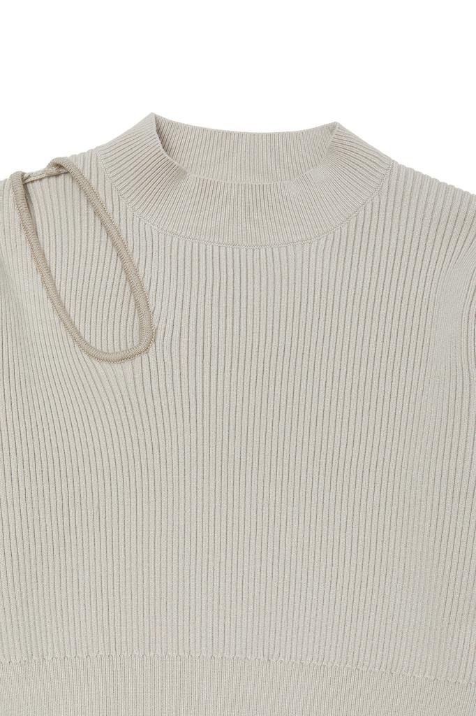 CURRENT Cut Out Detail Knit Top [Oatmeal]