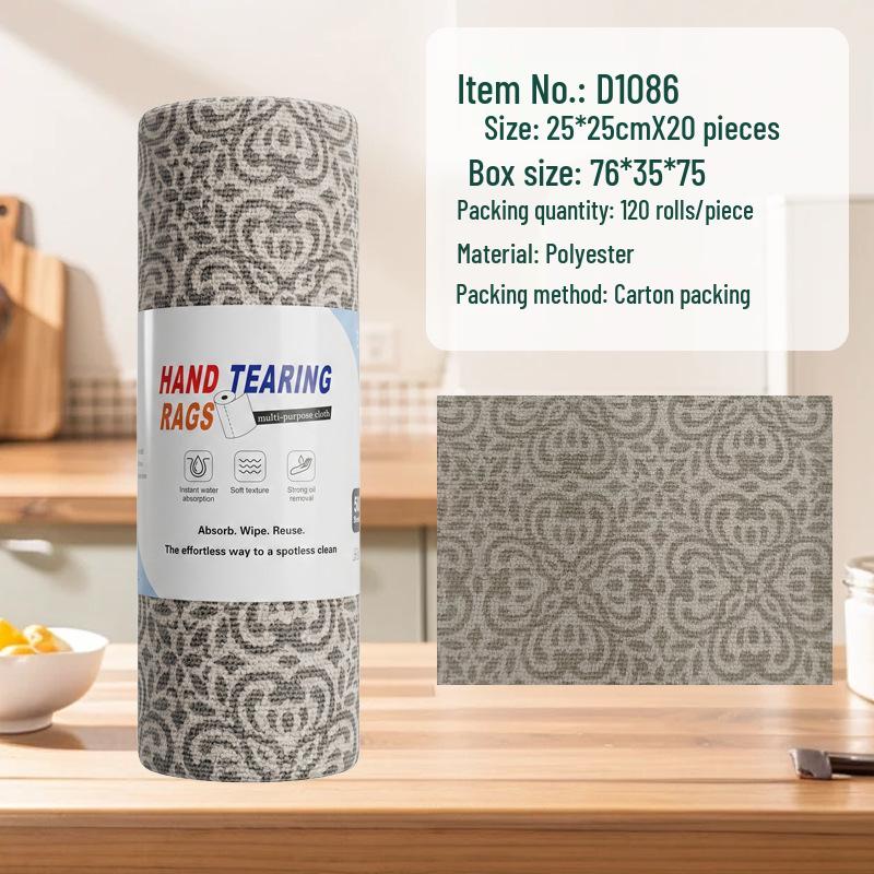 Hand-Tearable, Multi-Functional Kitchen Cleaning Rag: Strong Absorption, Lint-Free, Thick, Disposable.