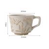 350ml Ceramic Coffee Mug Plant Leaf Pattern Porcelain Mug Latte Coffee Cups Milk Tea Mug Pottery Tea Cups Couples Gift Drinkware