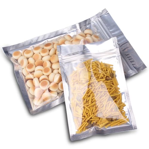 

100 Zipper Aluminum Storage Bags, Small Transparent Zippered Bags, Light-Proof, for Portioning, Wrapping, and Freezing. Perfect for Wrapping, Freezing