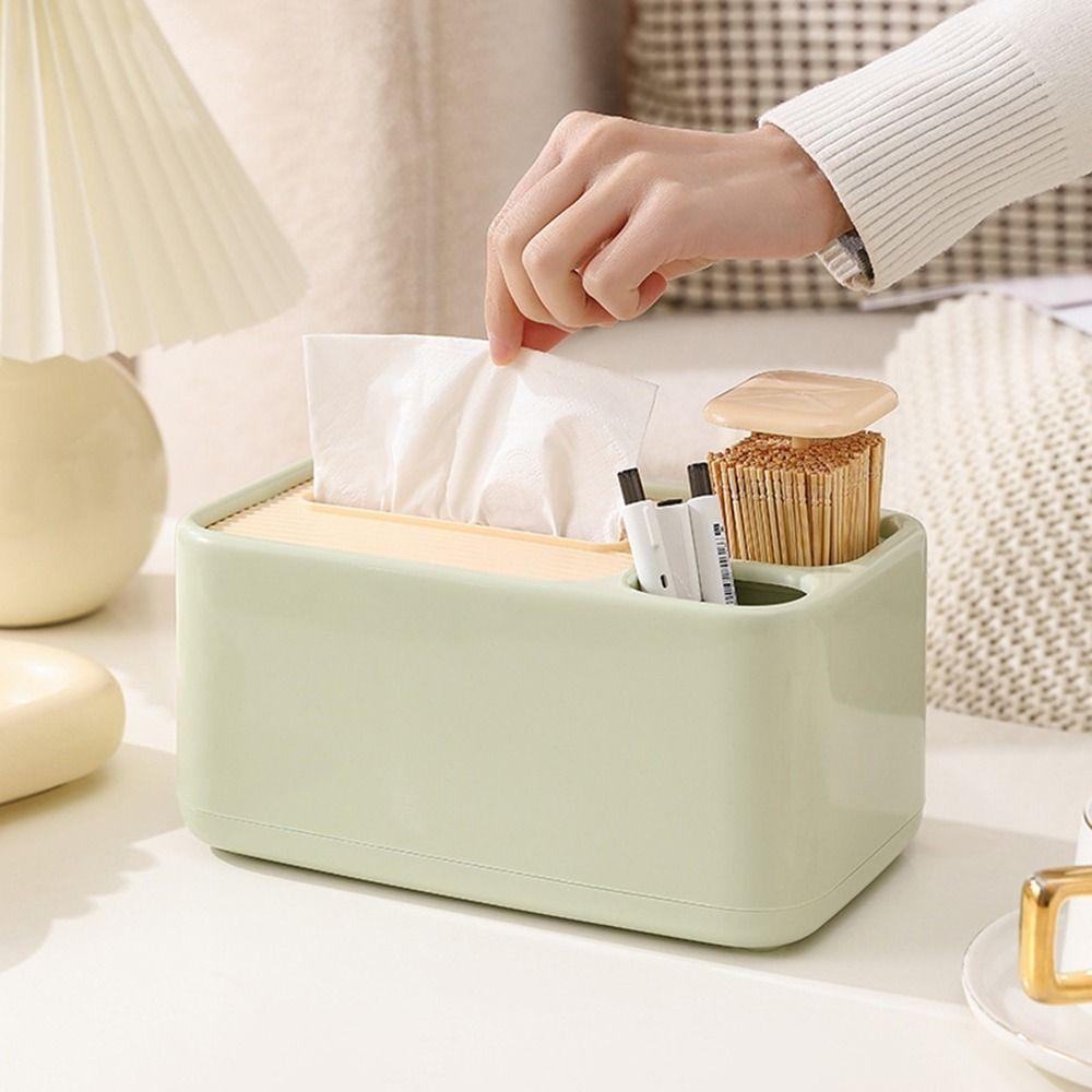 

Коробка для хранения салфеток с дистанционным управлением и пресс-типом Большая вместимость Коробка для хранения зубочисток для дома