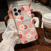 Summer Mobile Phone Case iPhone15 Red Pink Small Floral Transparent Ultra-thin TPU Soft Case Apple 17p Mobile Phone Case