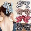 Double-Sided Cashew Flower Bow Hair & Heart Claw Clip Set - Summer Shark Clip Fashion Ponytail Accessories