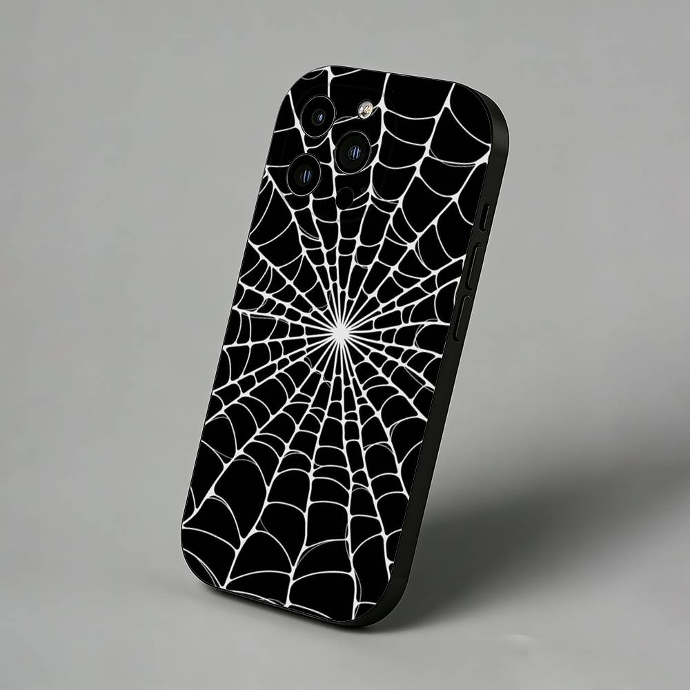 Spider web Pattern  Slim Back Phone Case for iPhone 17 Air 16 Pro Max 16e 15 Plus 14 13 Mini 12 11 Protective Cover