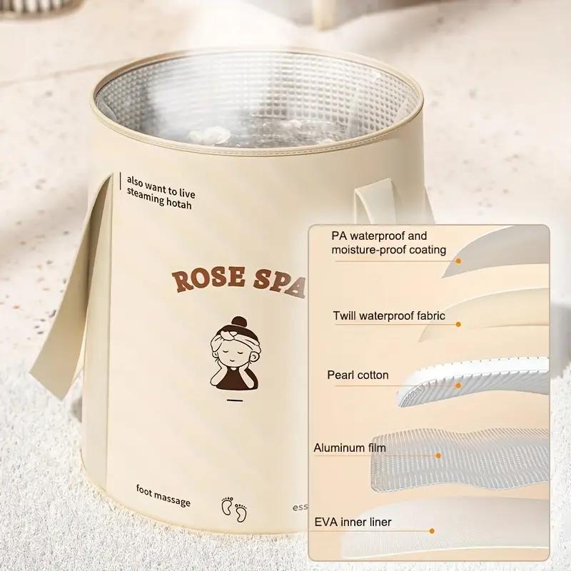 Portable Folding Foot Soak Bath Tub Over-Knee Height Thickened Five Layer Insulation Foot Massage Spa for Relaxation Soothin