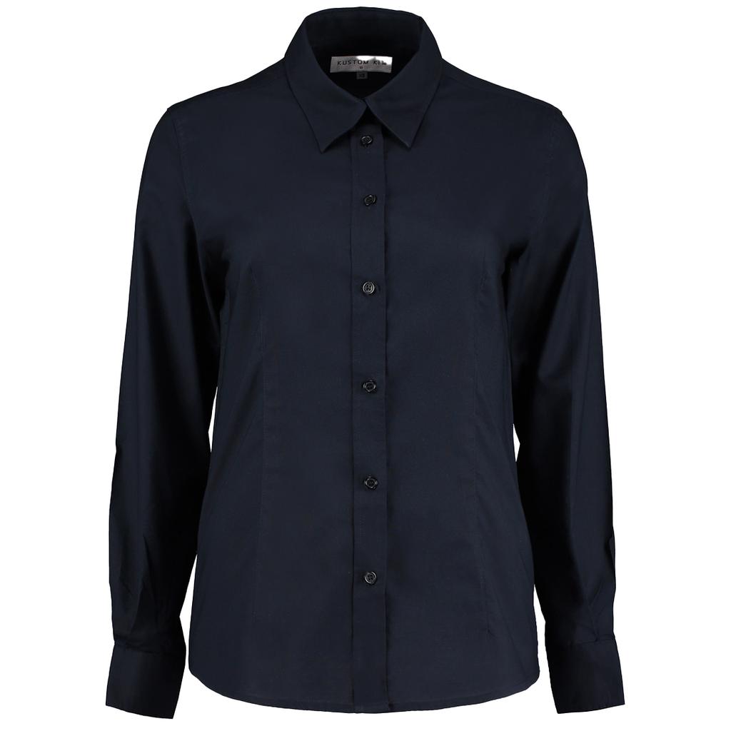 Kustom Kit Womens/Ladies Oxford Tailored Long-Sleeved Shirt