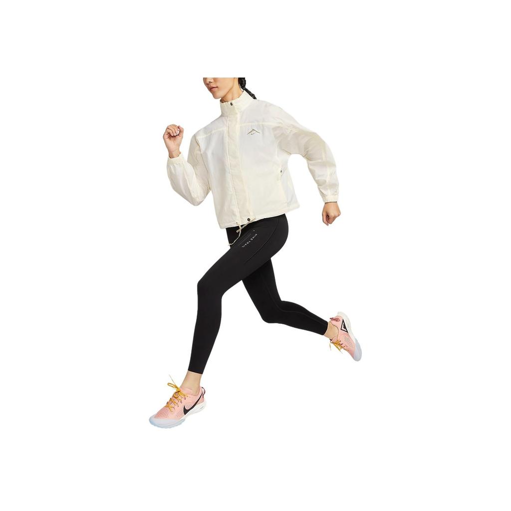 Nike Trail Repel Solid Water-Resistant Sun Protection Running Jacket Women Jackets Light-Ivory Khaki FN5926-110