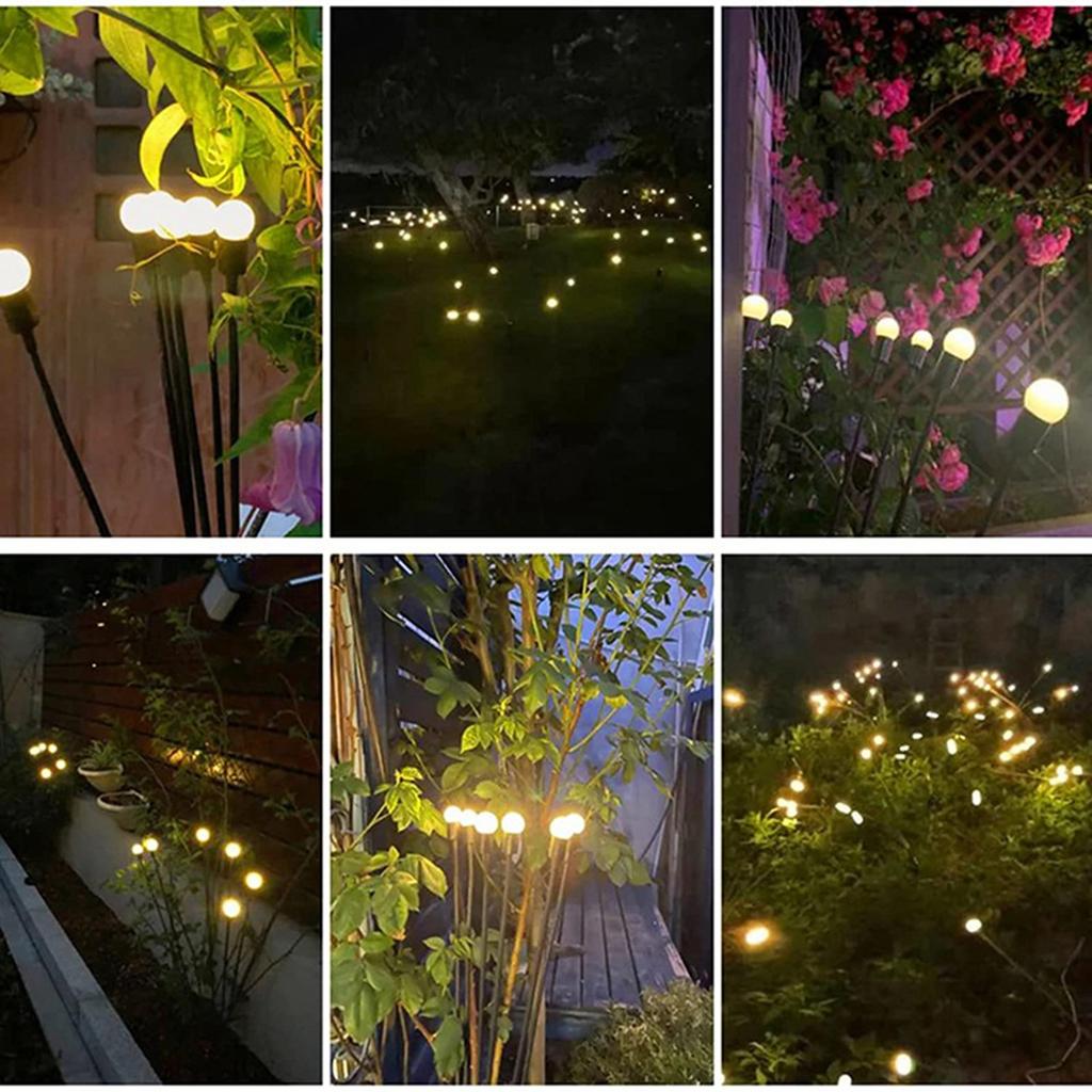 Solar Powered Firefly Lights Lawn Lamp Waterproof Outdoor Pathway Light Landscape Decorative