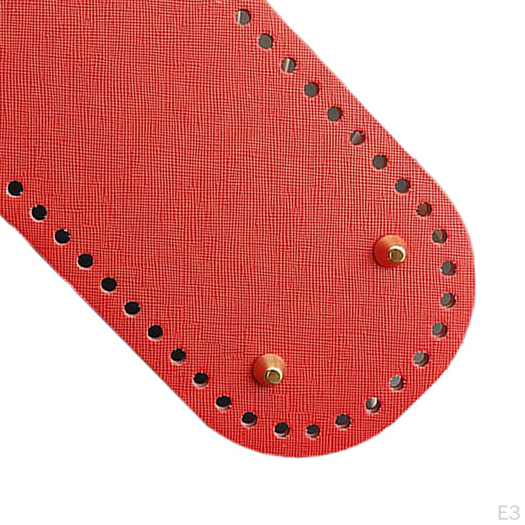 PU Leather Knitting Crochet Bag Nail Bottom Shaper Pads Weaving Bags Insert Cushion Base with 52