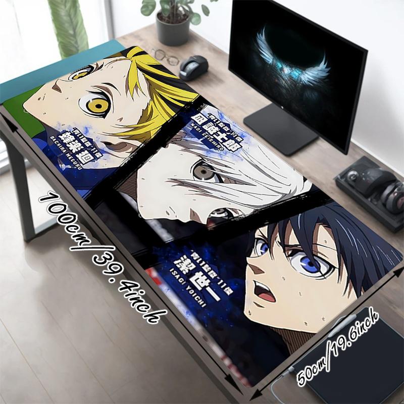 1Pc Anime Characters Series Gaming Mouse Pad Keyboard Desk Mat Non-slip Rubber Lock Edge Waterproof Computer Mousepad for Office Home Decor S1197