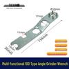 Multi-functional 100-Type Angle Grinder Wrench: Anti-locking Four-jaw Pressure Plate Removal Tool 010128