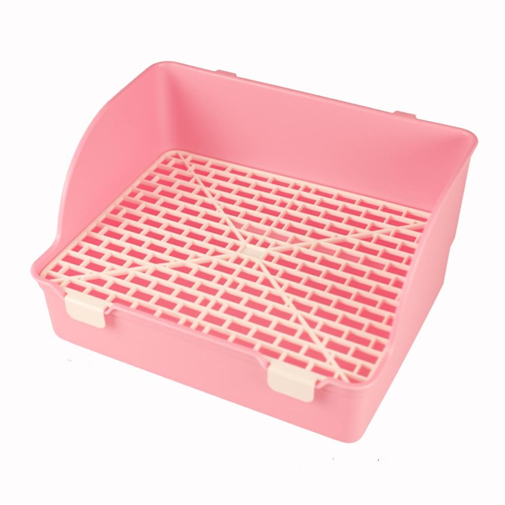 

Anti-spill Rabbit Litter Tray Splash-Proof Pet Toilet Box Animal Potty Trainer Animal Bathroom рожевий