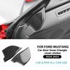 Real Soft Carbon Fiber Sticker For Ford Mustang GT Dark Horse EcoBoost 2024 2025 2026 LHD RHD Car Door Inner Triangle Panel Trim