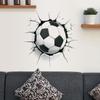 3D Breaking Through Wall Crack Soccer Football PVC Wall Sticker Self-Adhesive Removable for Kids Room Living Room Bedroom Sports Home Decor Art