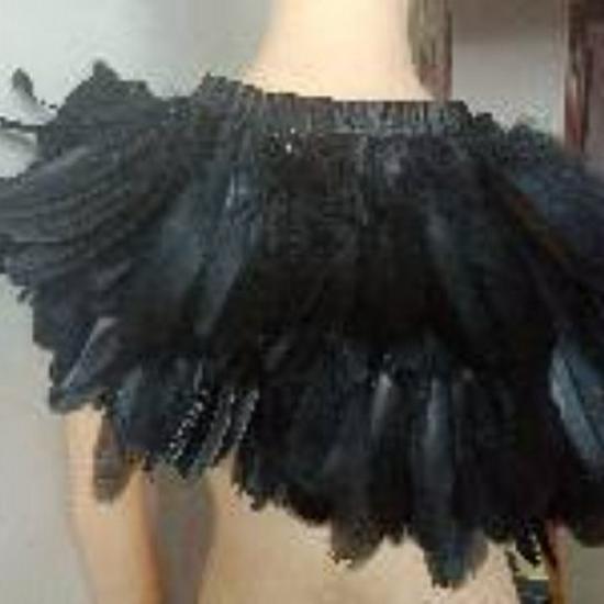 Double-Layer Goose Feather Shawl: Party Vest & Cowl