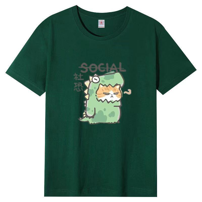 Cartoon Short Sleeve Women's T-Shirt 2025 New Design American Loose Half Sleeve Top