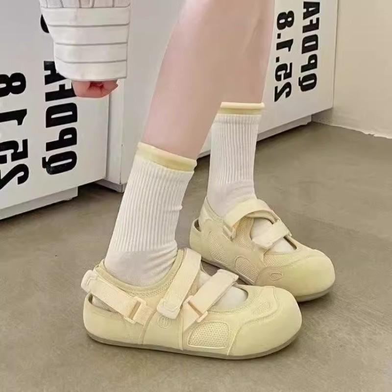 High-value Thick-soled Sports Bag Head Sandals Women's New Summer Little White Shoes Velcro Single Shoes