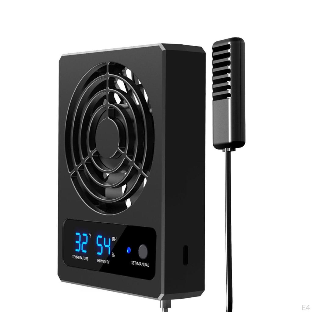 Reptile Ventilation Hygrometer with Humidity Control & High Noiseless Fan for Snake Bearded Dragon