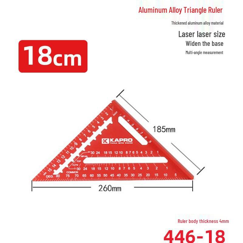 Cape Road 353 Acier Inoxydable Angle Droit 45°/90° Règle de Traçage et de Marquage pour le Travail du Bois