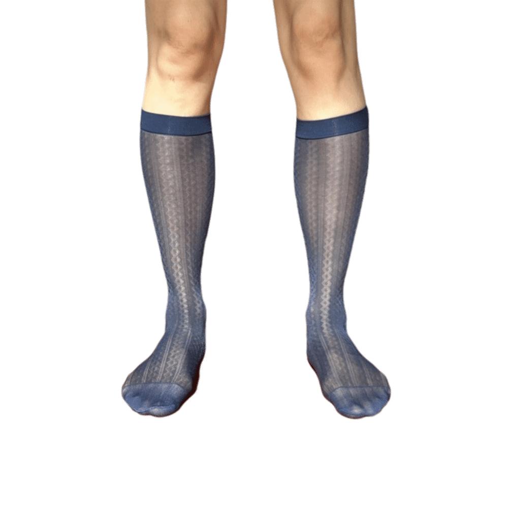 Transparent Mid-tube Stocking Strip Below Knee Calf Stockings Fashion Dress Socks Business Formal