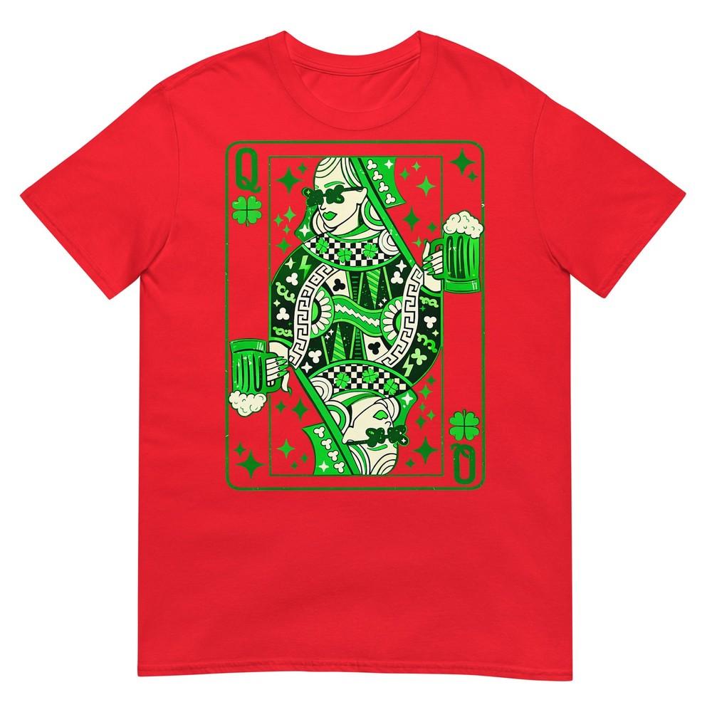 Shamrock Queen Playing Card Saint Patricks Day TShirt S