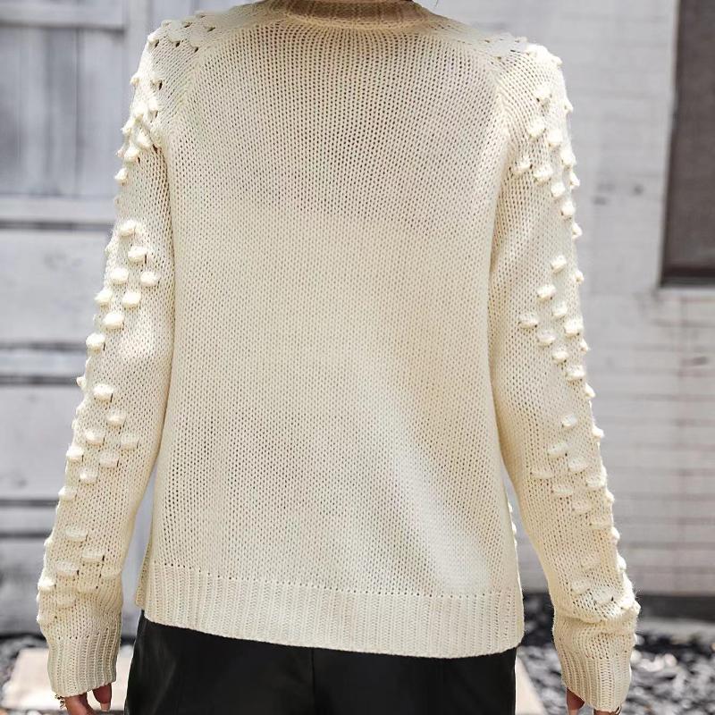 IHUASU Autumn and Winter Women's Knitted Three-dimensional Pattern Cardigan Jacket Sweater