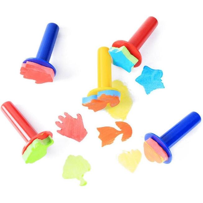 Heart Stamp 5pcs Painting Foam Painting Stamper Heart Flower Star Tree Shaped Drawing Brush Finger Paint Stamper for DIY Craft Sponge Paint for
