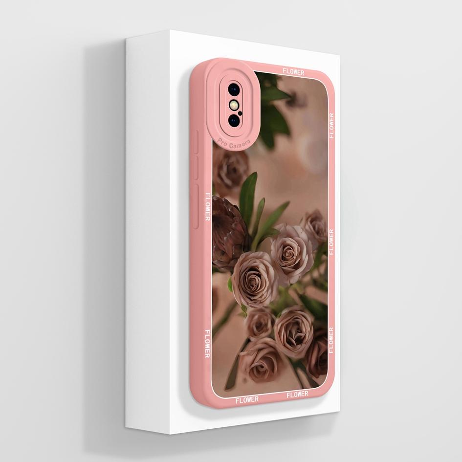 Pro Apple iPhone X XR XS SE 6 7 8 11 12 Pro Max Plus Mini Pouzdro na telefon Luxusní Vzor Květů Měkký Tekutý Silikon Protiskluzový Ochranný Pro iPhone Kryt