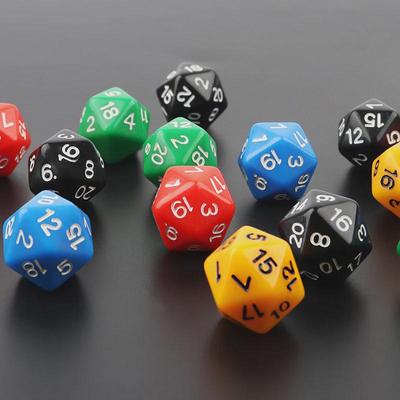 Eco-Friendly Acrylic D20 Dice for Students & Gamers - Math & Teaching Aid