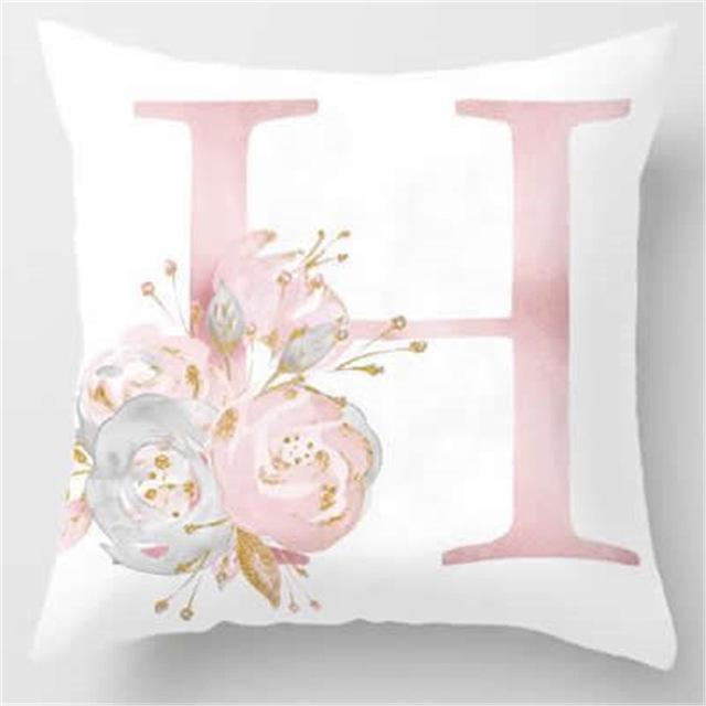 Ins Nordic Pillowcase Design Pink Letter Cushion Pillowcase Car Sofa Waist Design Home Furnishing