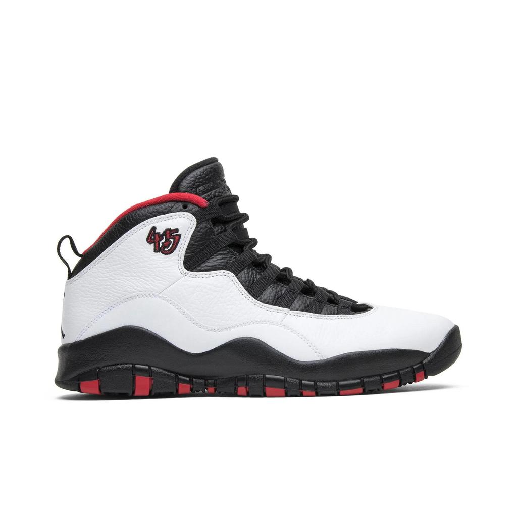 Air Jordan 10 'Double Nickel' (Unisex) White / Varsity Red-Black Vintage Basketball Shoes 310805 102