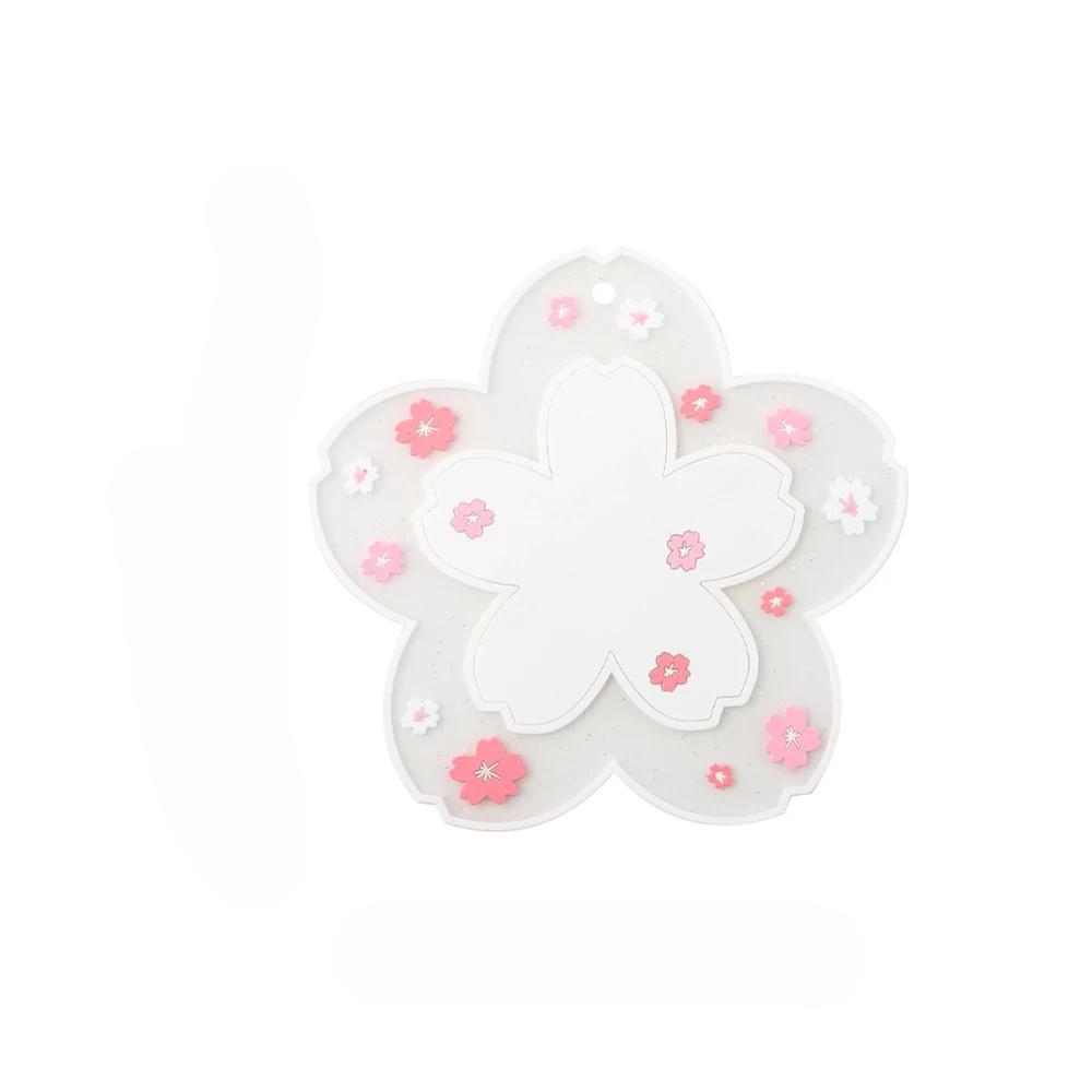 

Kawaii Japan Cherry Blossom Coaster Tea Cup Pad Sakura Coaster Insulation Table Mats for Tea Milk Cup Drink Cups 1PC Mat 11cm белый