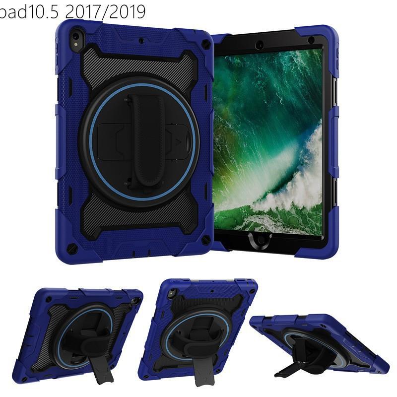 Silikon iPad Hülle mit drehbarem Ständer, Crossbody-Gurt, Air 13 Pro 11 10.2 12.9 Zoll - Stoßfeste Schutzhülle