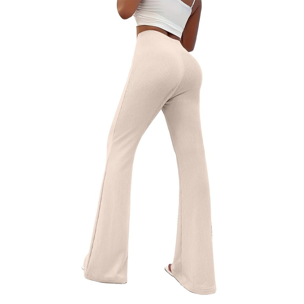 Pantalon de survêtement ample à rayures tendance pour femmes, pantalon décontracté à bas cloche, pantalon de yoga